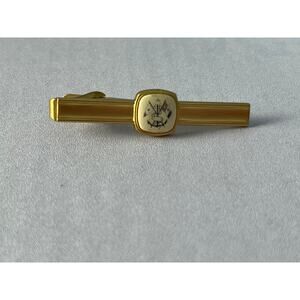 VTG Nautical Crest Tie Clip Hold Tone Anchor Crest Flags
